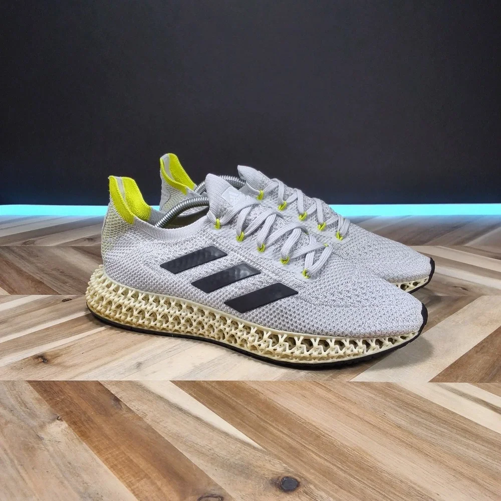 Adidas 4D Fwd Men's 9.5 Halo Silver/Cloud White/Acid Yellow GY4933 Shoes Sneaker